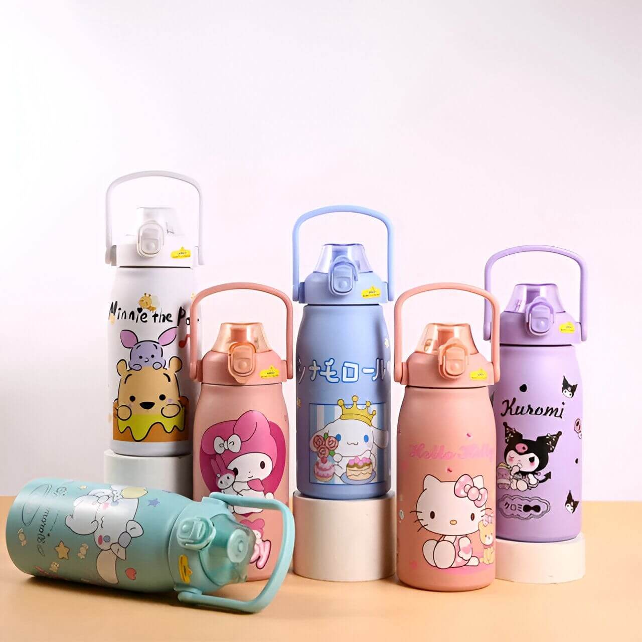 1200ML Stainless Steel Kids Printed Colours Character Water Bottle (Mix/Random colour)