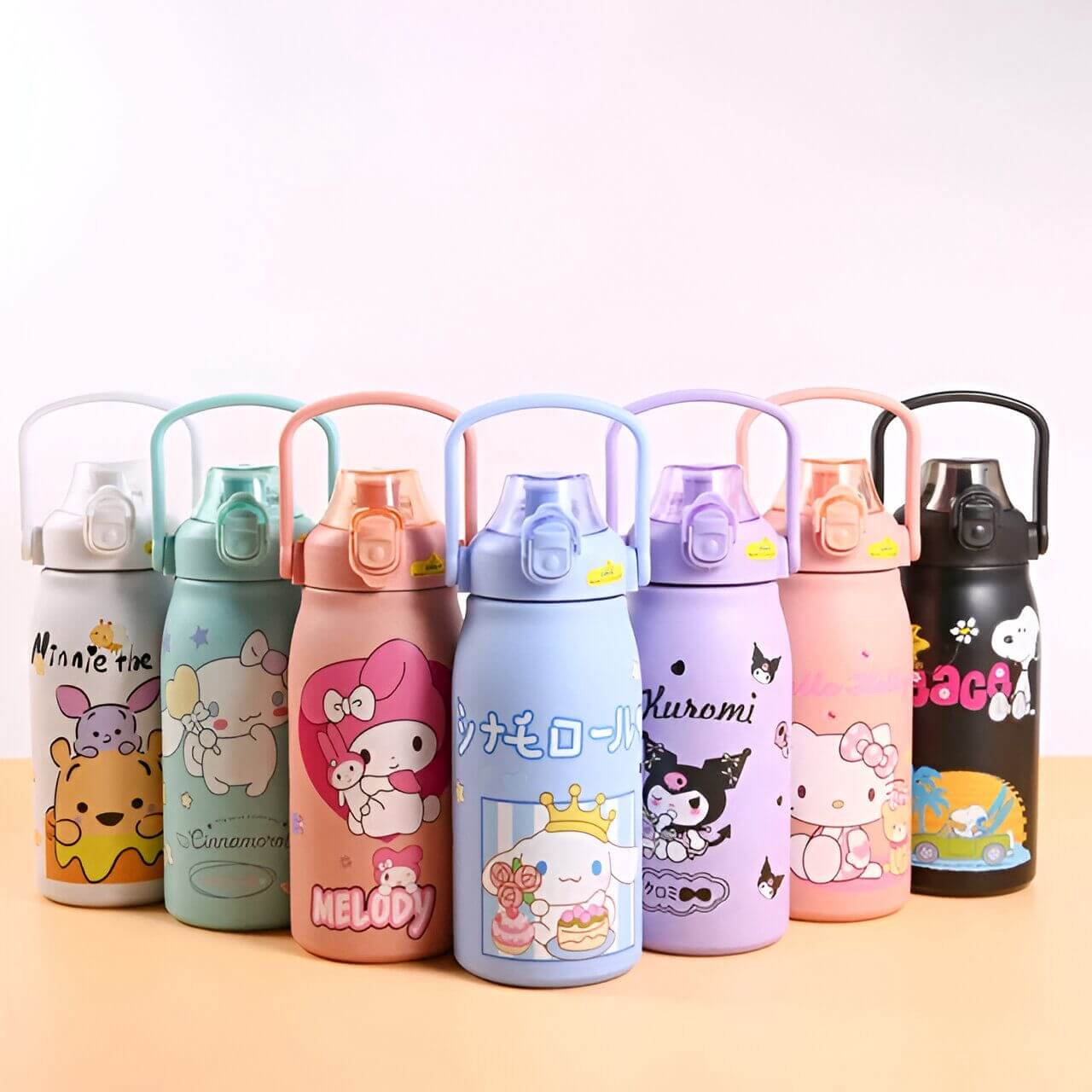 1200ML Stainless Steel Kids Printed Colours Character Water Bottle (Mix/Random colour)