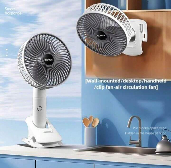 3in1Rechargeable Clamp Clip 3 Speed Fan