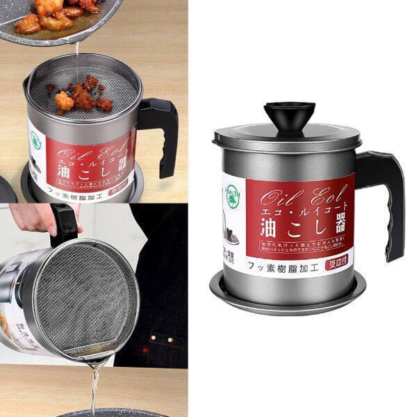 1.4 Litre Stainless Steel Oil Pot Strainer With Box*