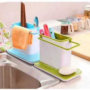 3-in-1 Plastic Kitchen Sink Storage Shelf 
Random Colours